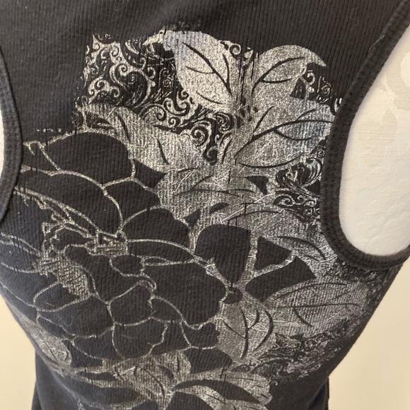 Bisou Bisou Michele Bohbot black and metalic black tank top, size M - Picture 3 of 8